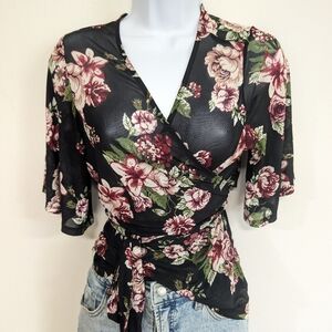 Floral Wrap Around Top